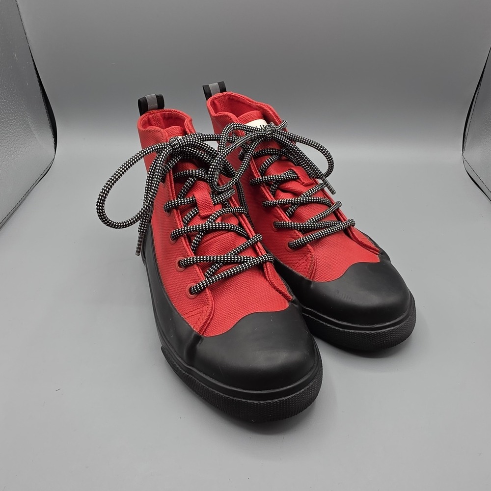 Hunter x Target Shoes Youth Kids 3 Red Black Dipped Canvas High-Top Sneakers